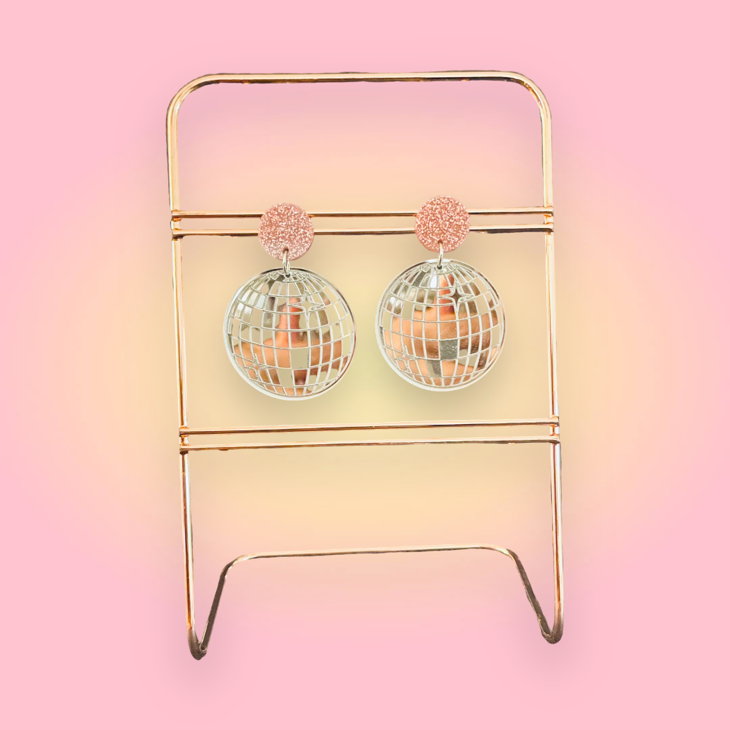 Disco Ball Dangly Earrings