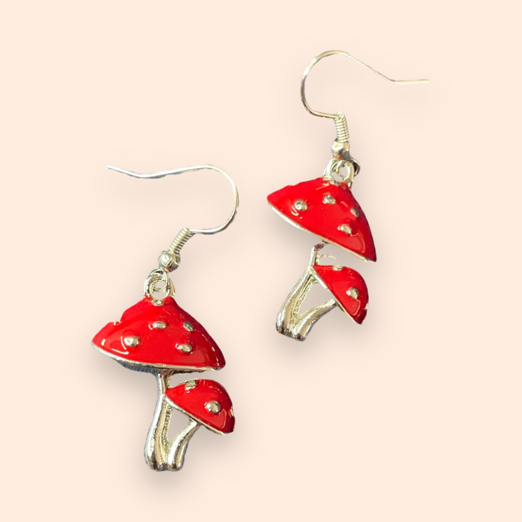 Red Mushroom Earrings