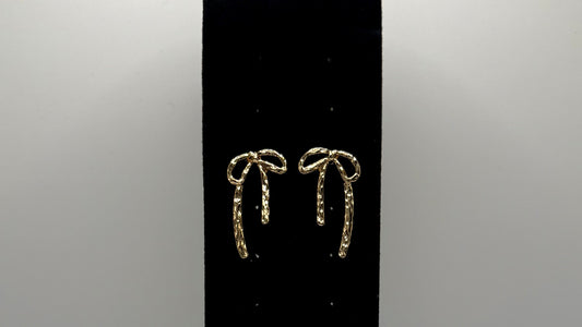 Gold Ribbon Earrings