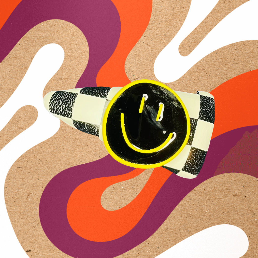 Black Happy Hair Clip