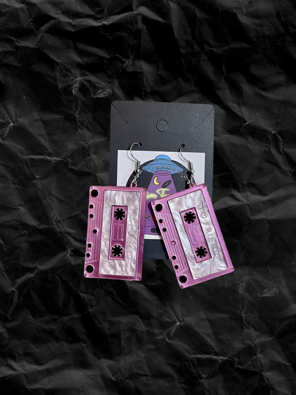 Pink Cassette Earrings