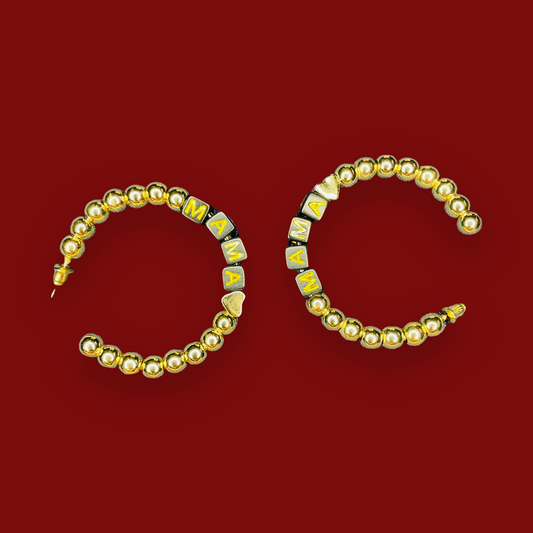 Black/Gold Mama Hoops