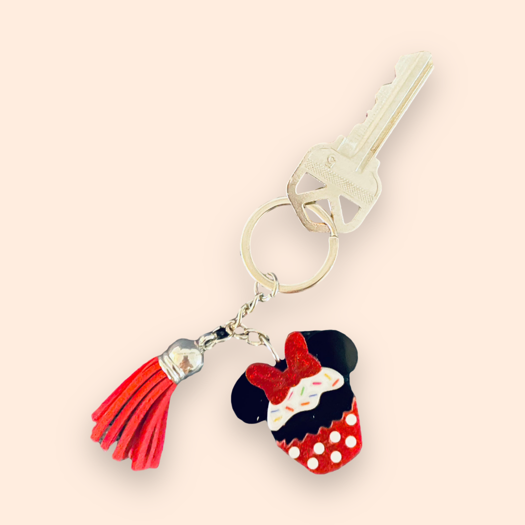 Cupcake Minnie Keychain