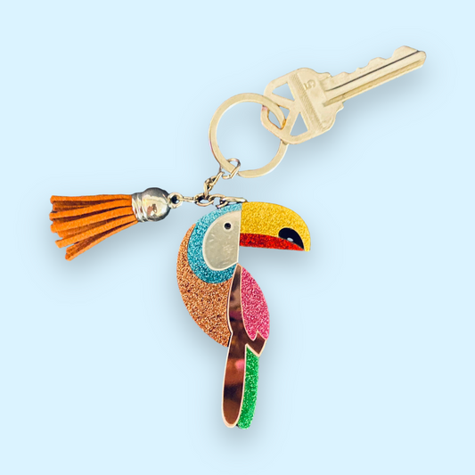 Rainbow Toucan Keychain