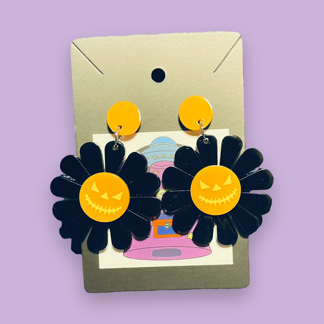 Sunflower Pumpkin Earrings